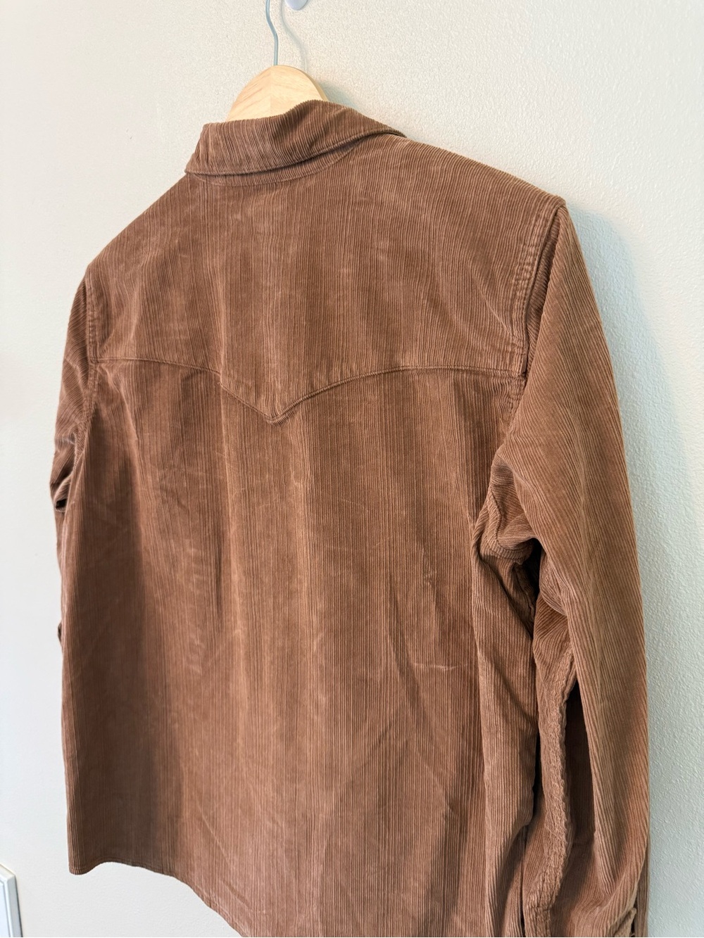 Faherty Stretch Corduroy Western Shirt Saddle Brown Snap Front Size M - Picture 9 of 11
